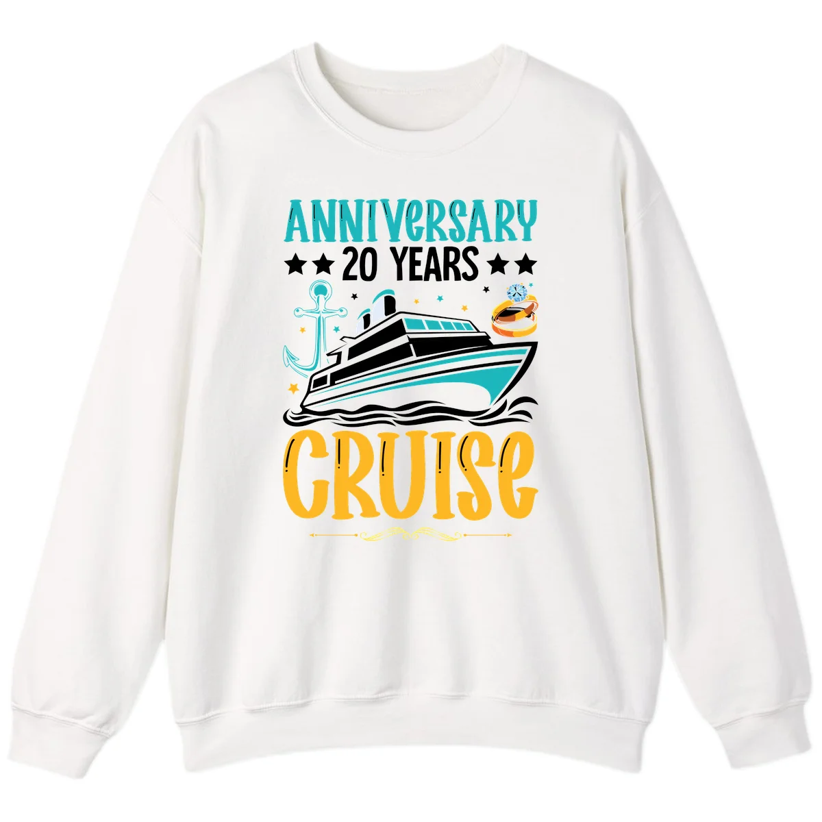 Anniversary 20 Years Cruise Sweatshirt in White