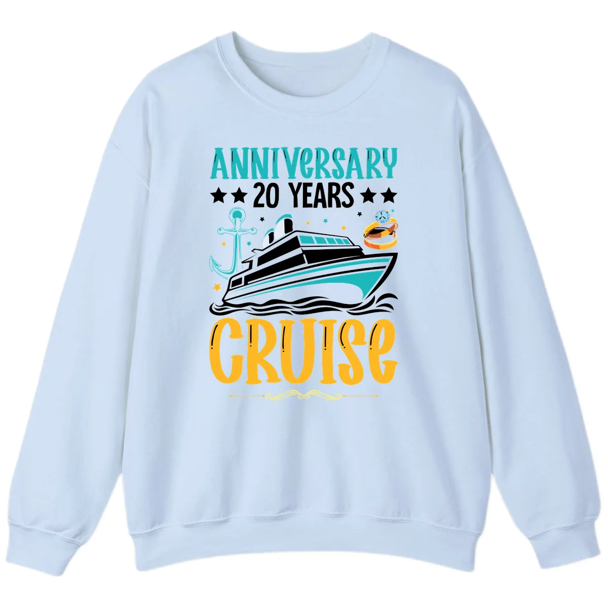 Anniversary 20 Years Cruise Sweatshirt in Light Blue