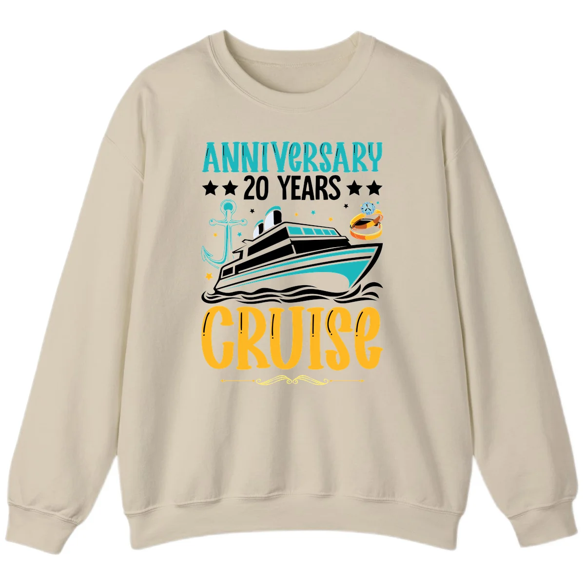 Anniversary 20 Years Cruise Sweatshirt in Sand