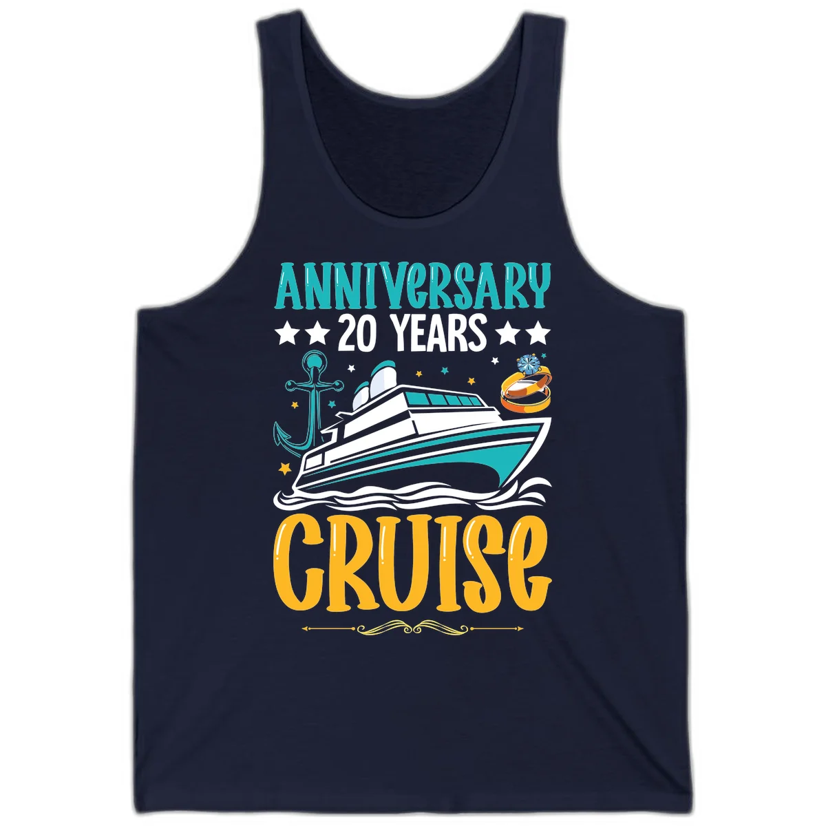Anniversary 20 Years Cruise Tank in Navy