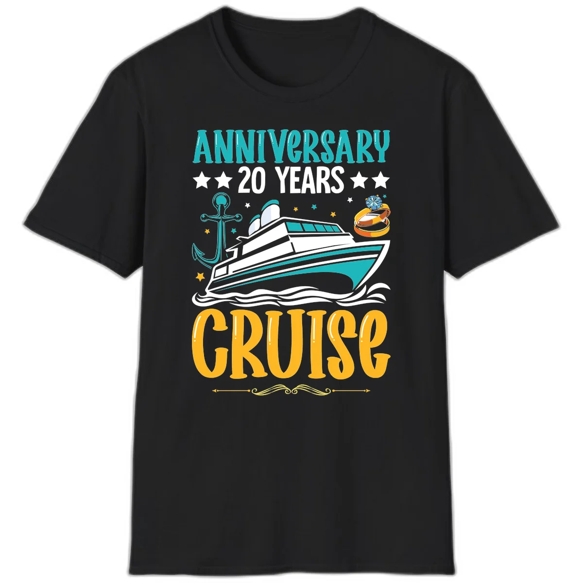 Anniversary 20 Years Cruise T-Shirt in Black
