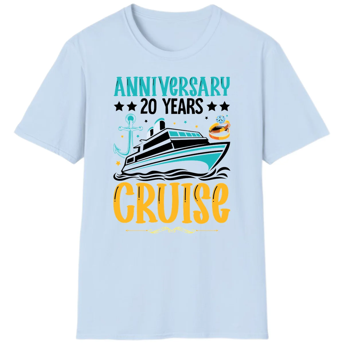 Anniversary 20 Years Cruise T-Shirt in Light Blue