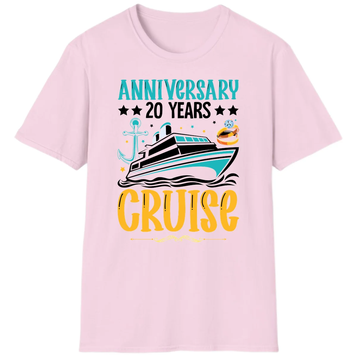 Anniversary 20 Years Cruise T-Shirt in Light Pink