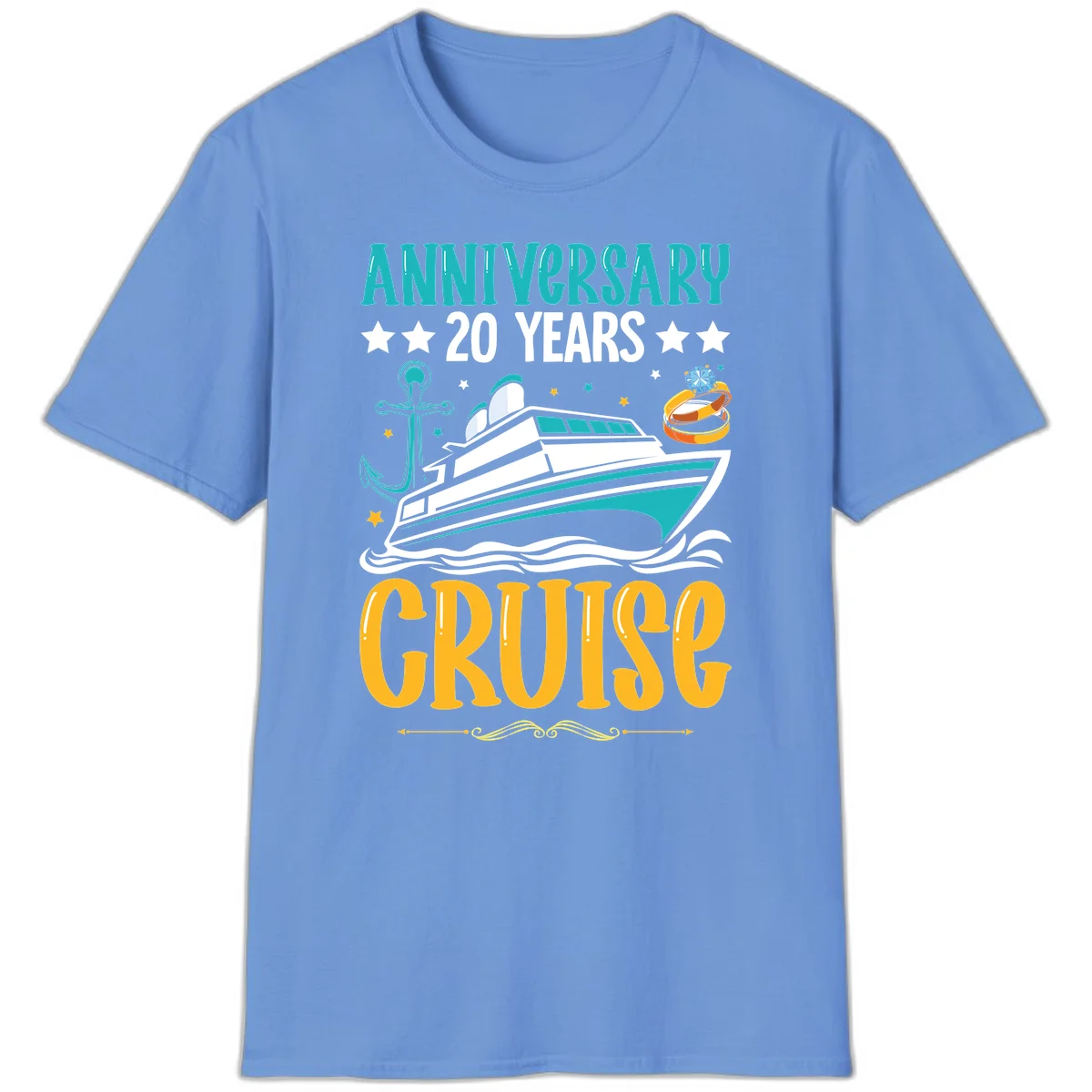 Anniversary 20 Years Cruise T-Shirt in Carolina Blue