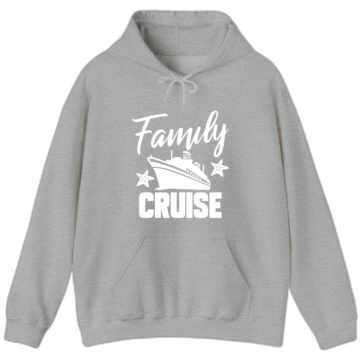Family Cruise Ship & Starfish Hoodie in Sport Grey