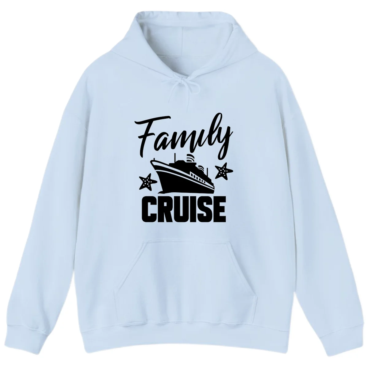 Family Cruise Ship & Starfish Hoodie in Light Blue