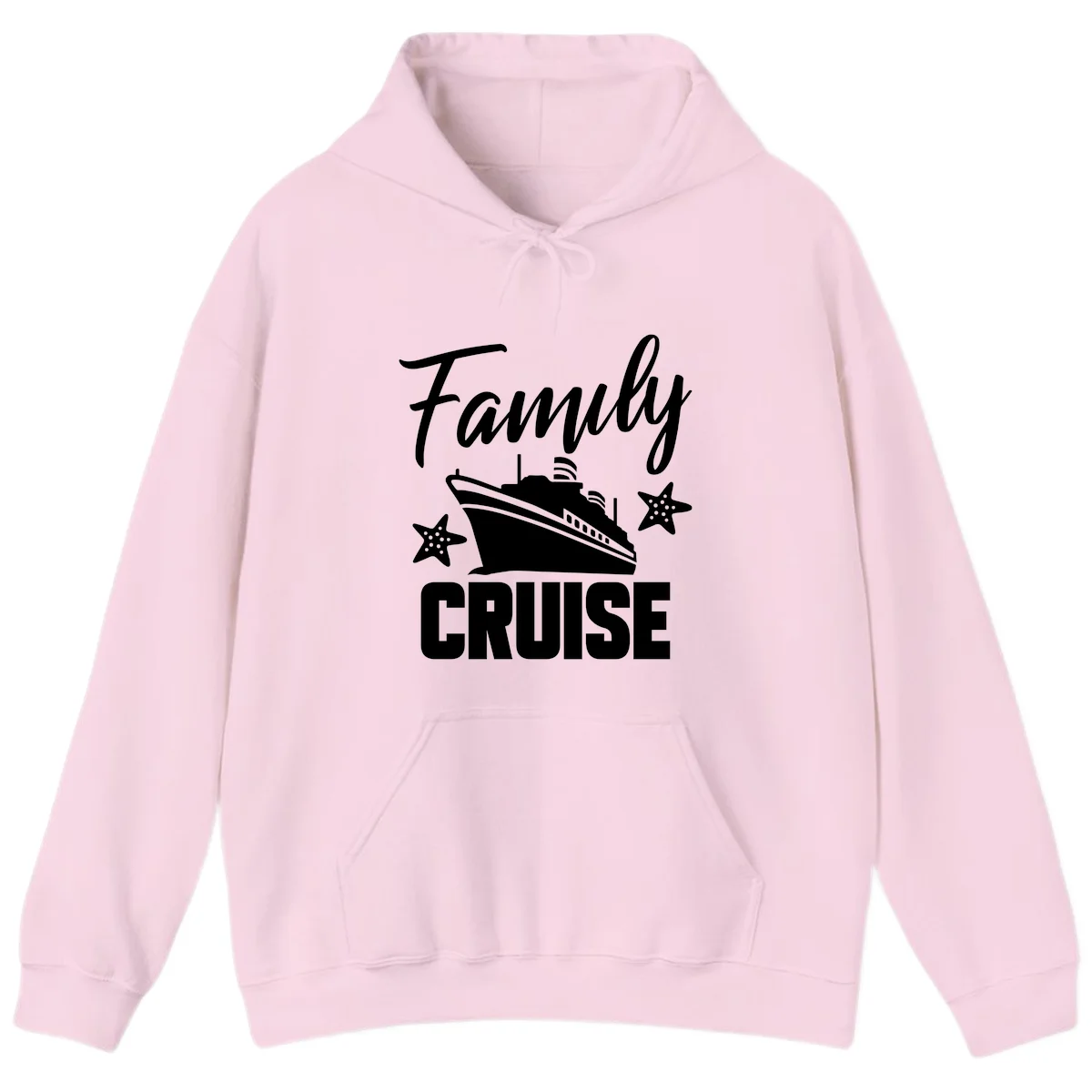 Family Cruise Ship & Starfish Hoodie in Light Pink