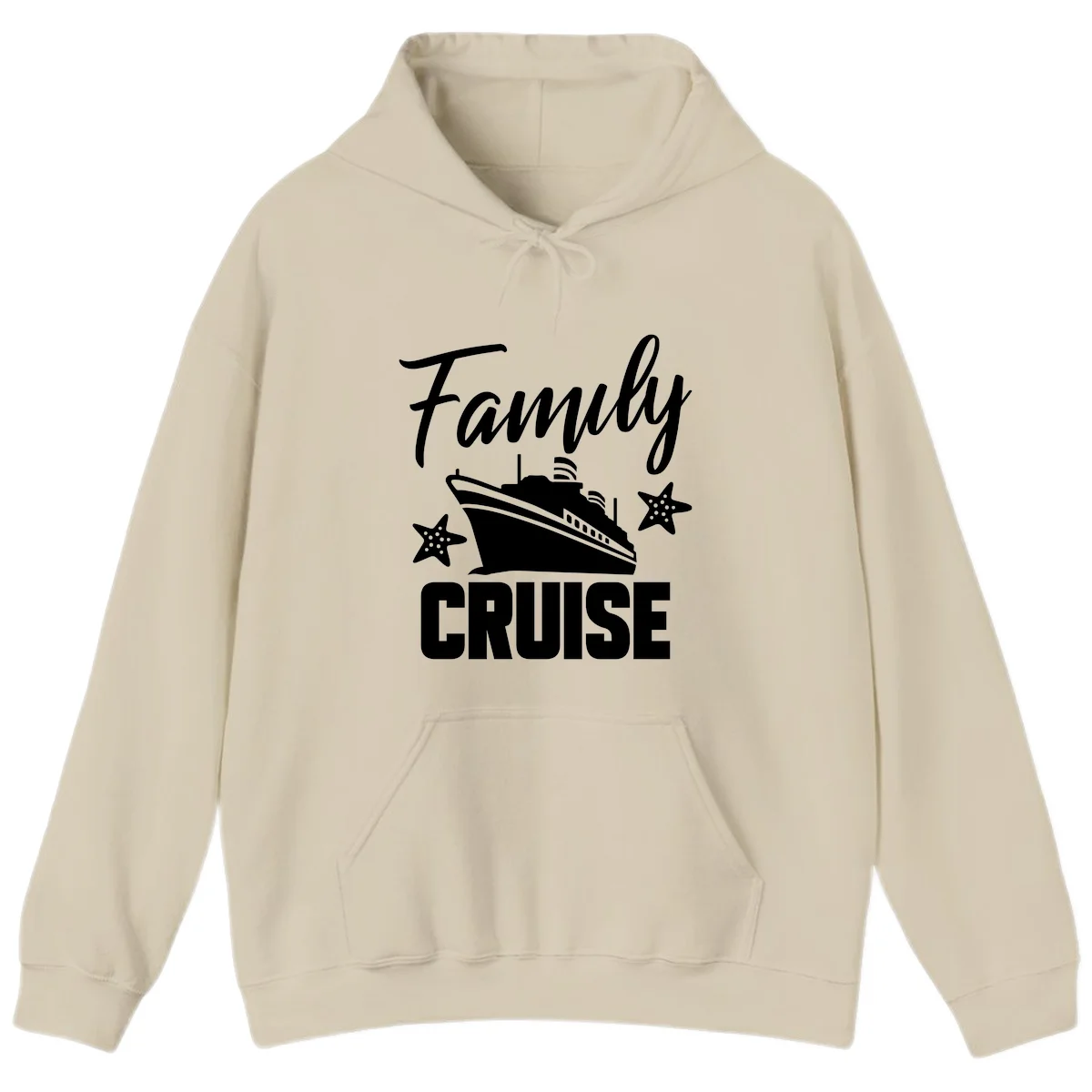 Family Cruise Ship & Starfish Hoodie in Sand