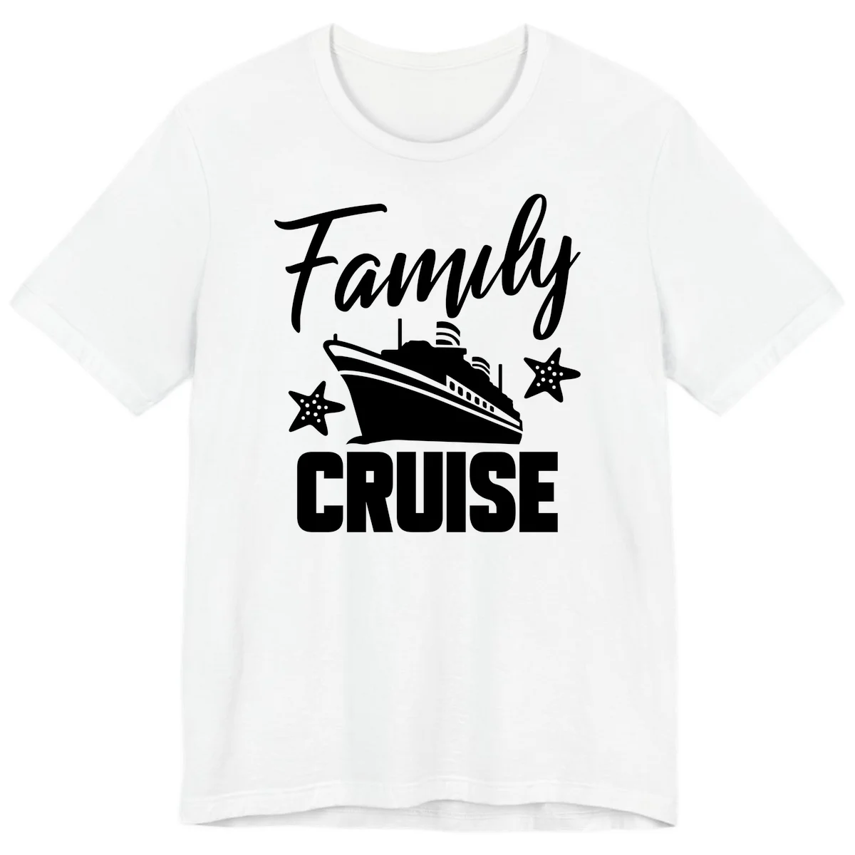 Family Cruise Ship & Starfish Premium T-Shirt in White