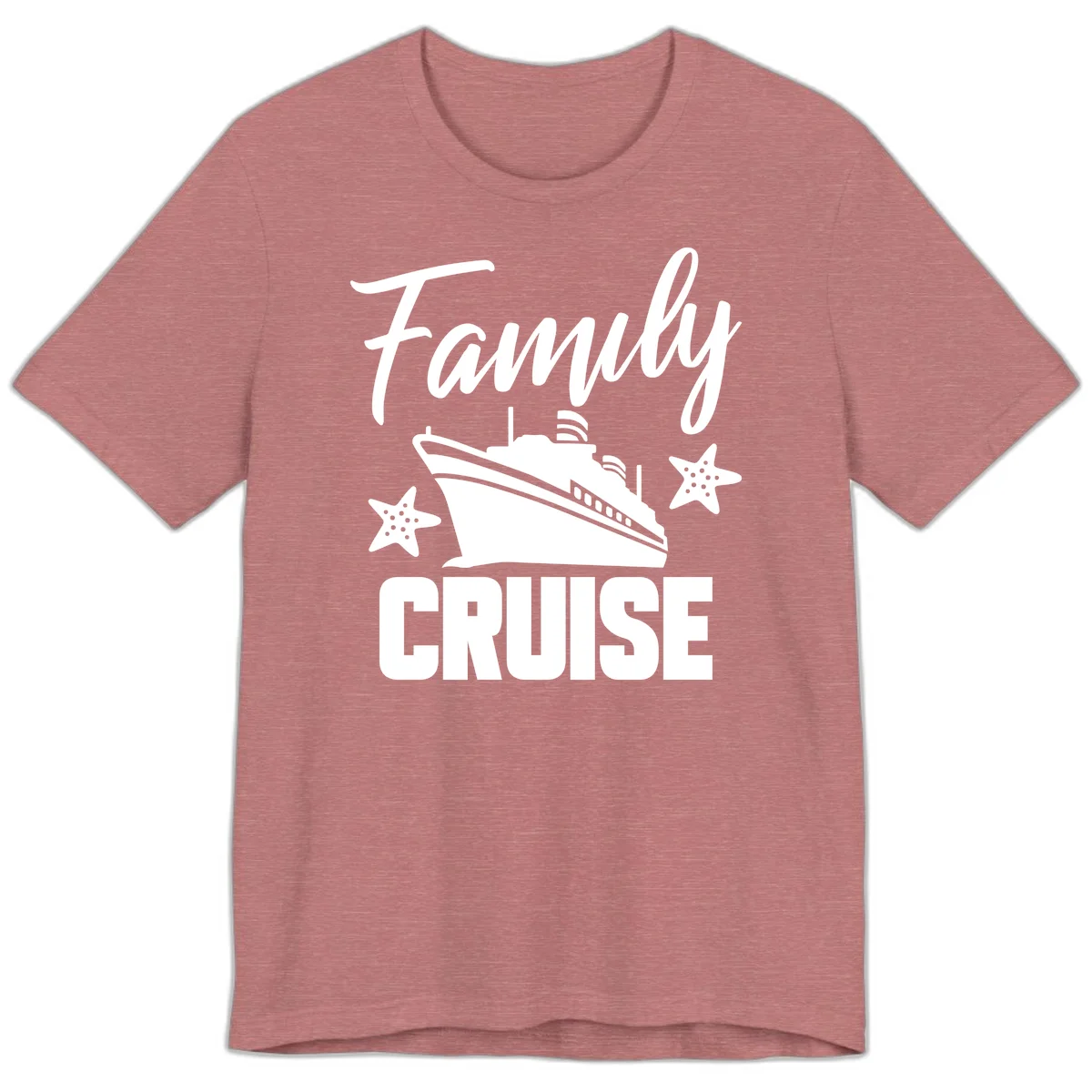 Family Cruise Ship & Starfish Premium T-Shirt in Heather Mauve