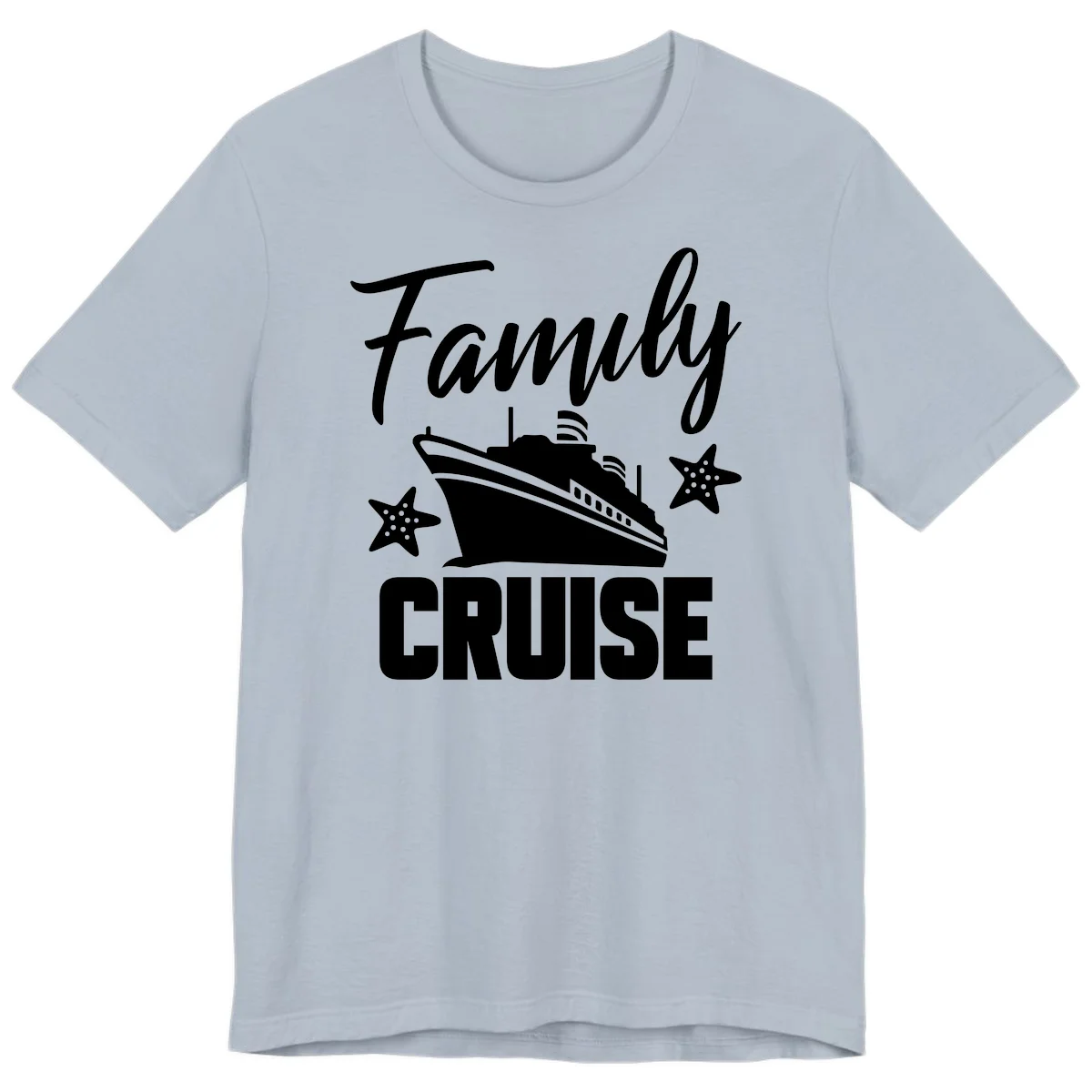 Family Cruise Ship & Starfish Premium T-Shirt in Light Blue