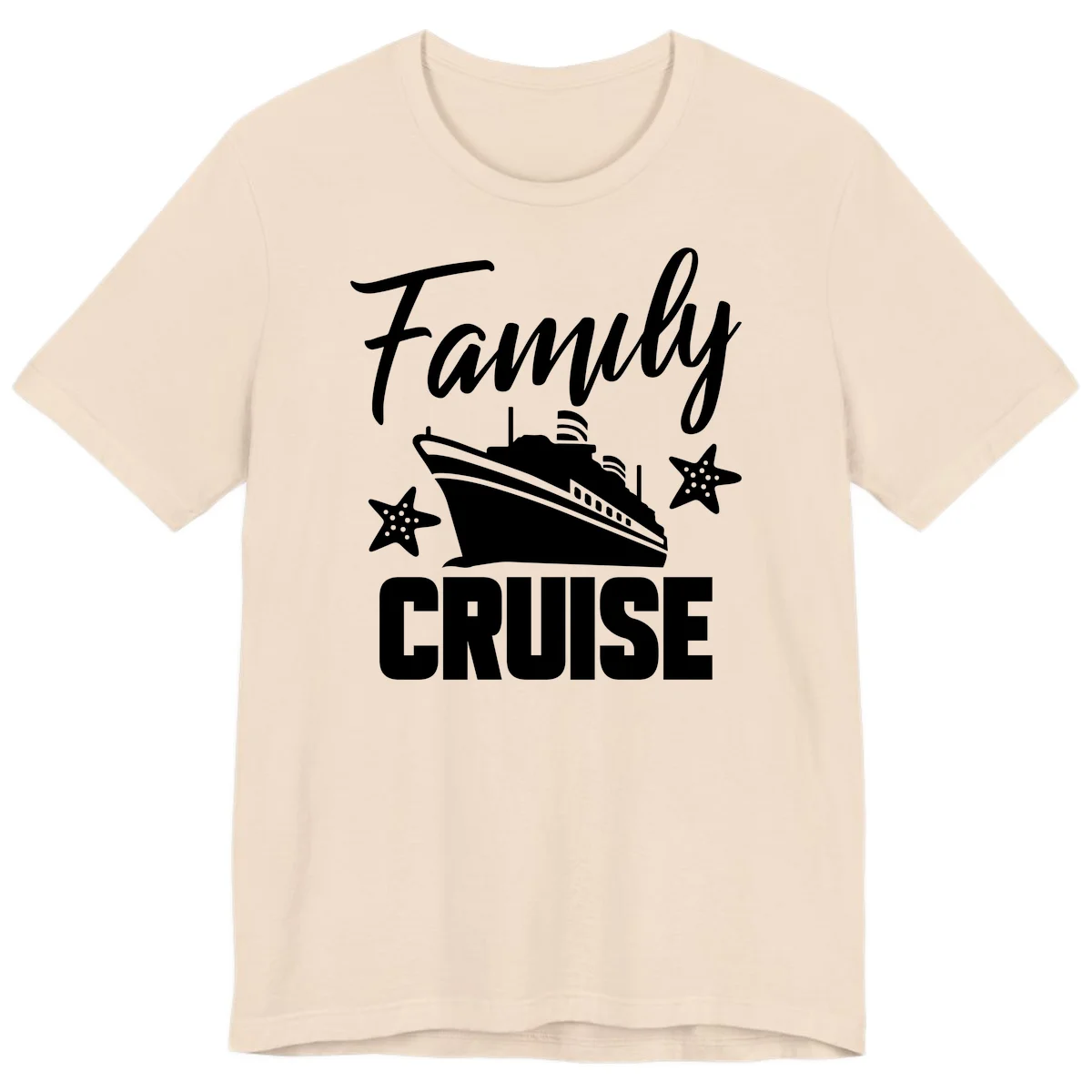Family Cruise Ship & Starfish Premium T-Shirt in Soft Cream