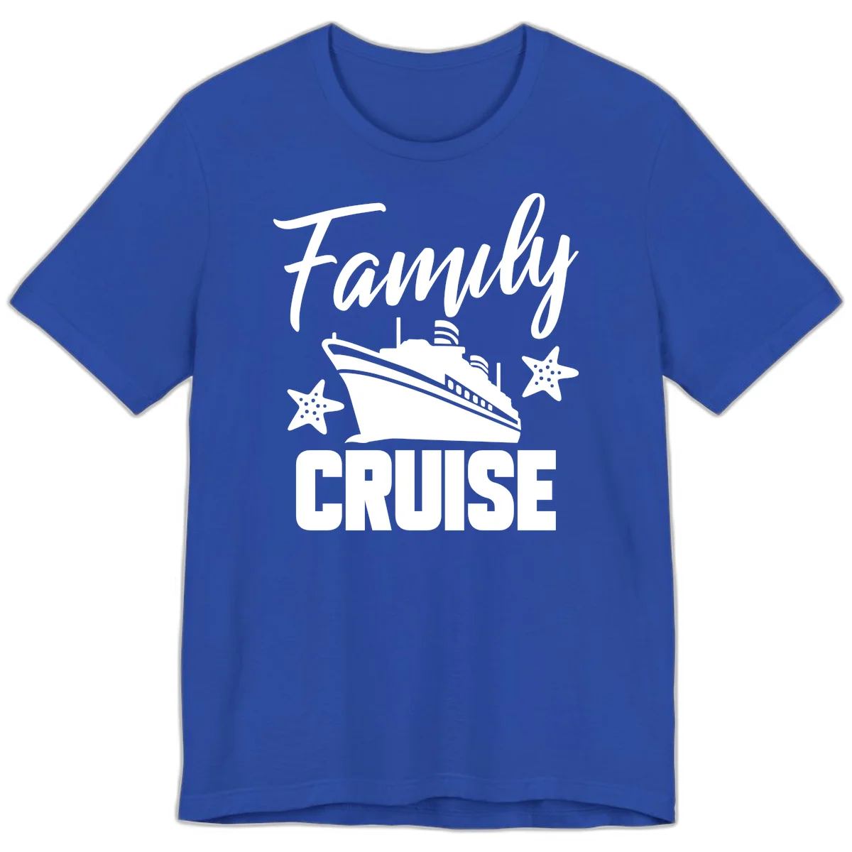 Family Cruise Ship & Starfish Premium T-Shirt in True Royal