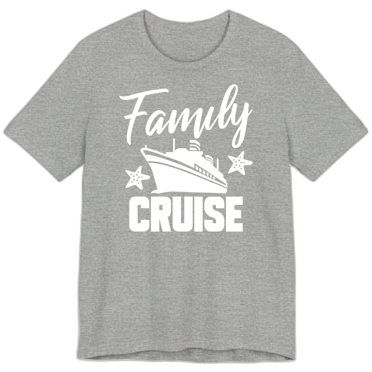 Family Cruise Ship & Starfish Premium T-Shirt in Athletic Heather