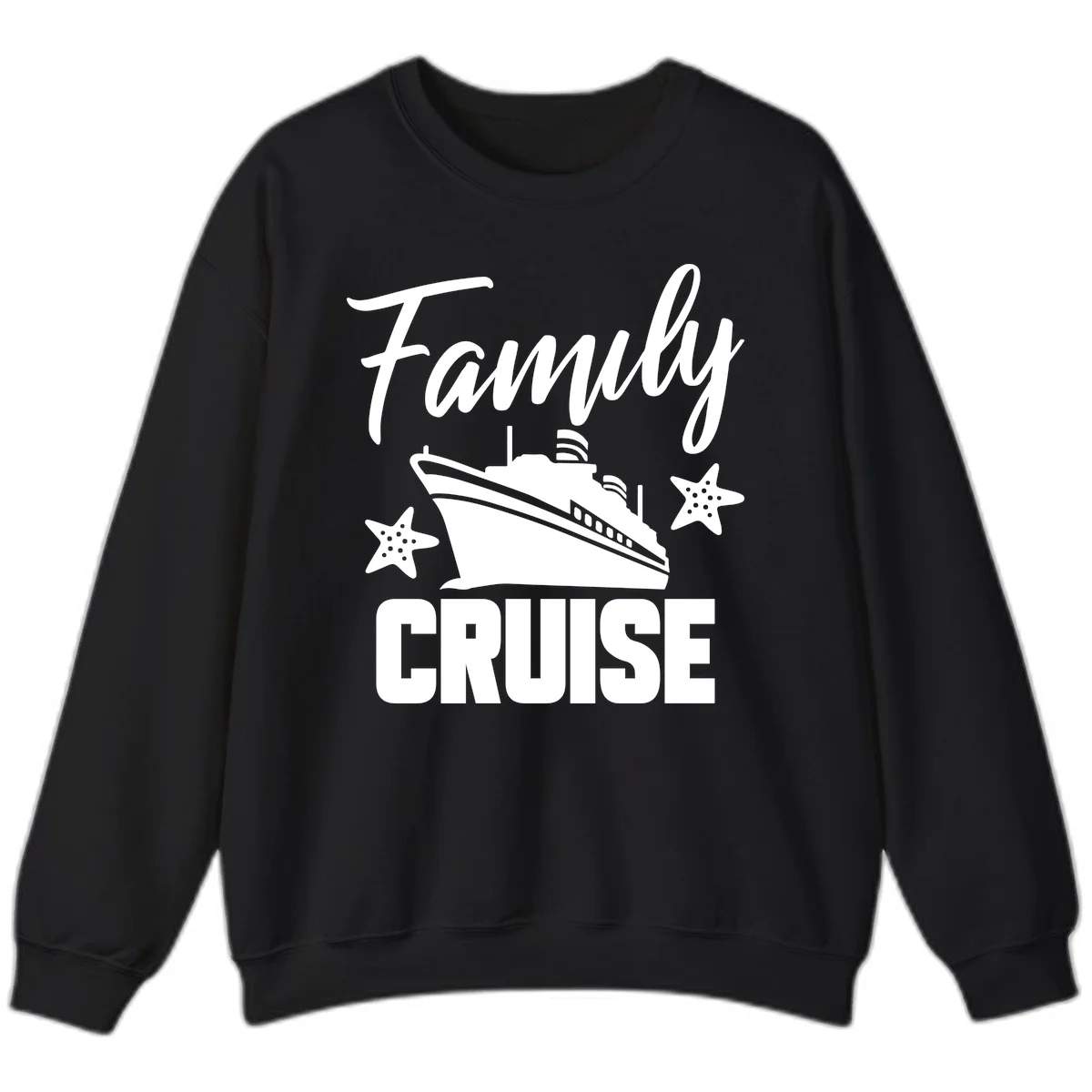 Family Cruise Ship & Starfish Sweatshirt in Black