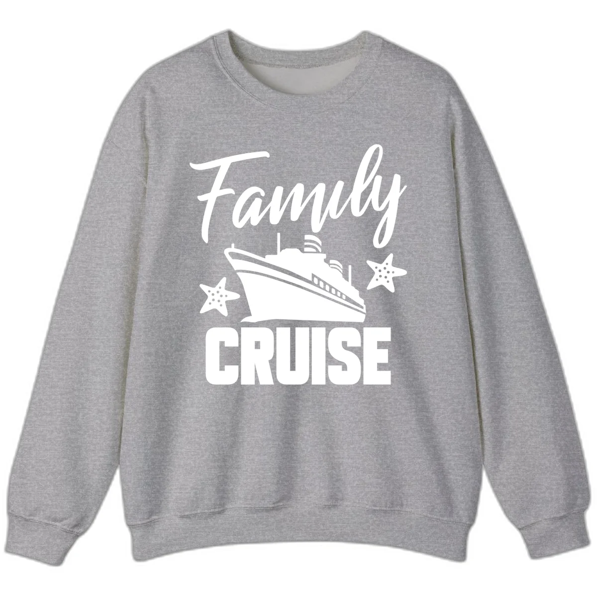 Family Cruise Ship & Starfish Sweatshirt in Sport Grey