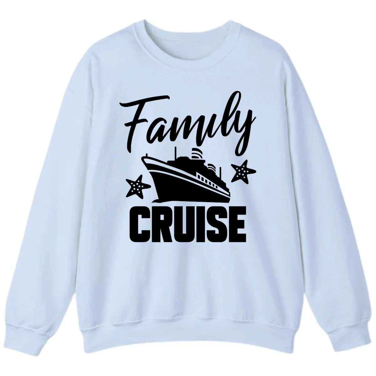 Family Cruise Ship & Starfish Sweatshirt in Light Blue