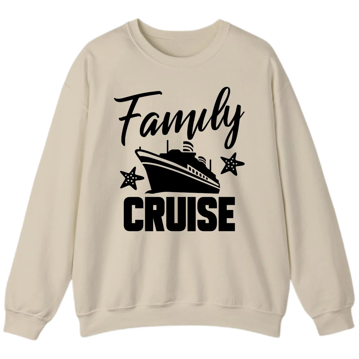 Family Cruise Ship & Starfish Sweatshirt in Sand