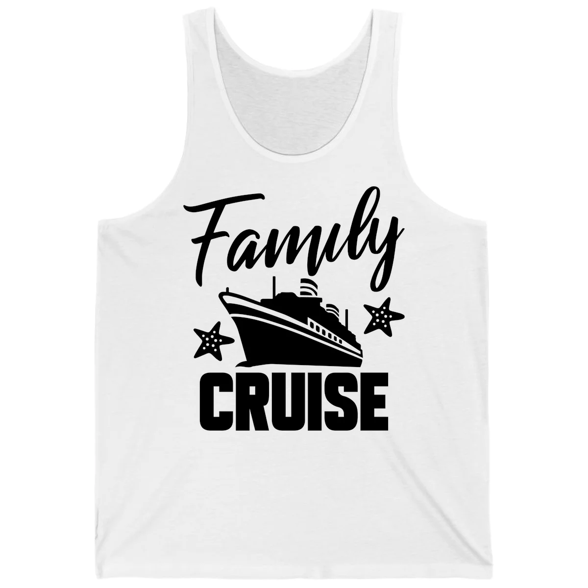 Family Cruise Ship & Starfish Tank Top in White