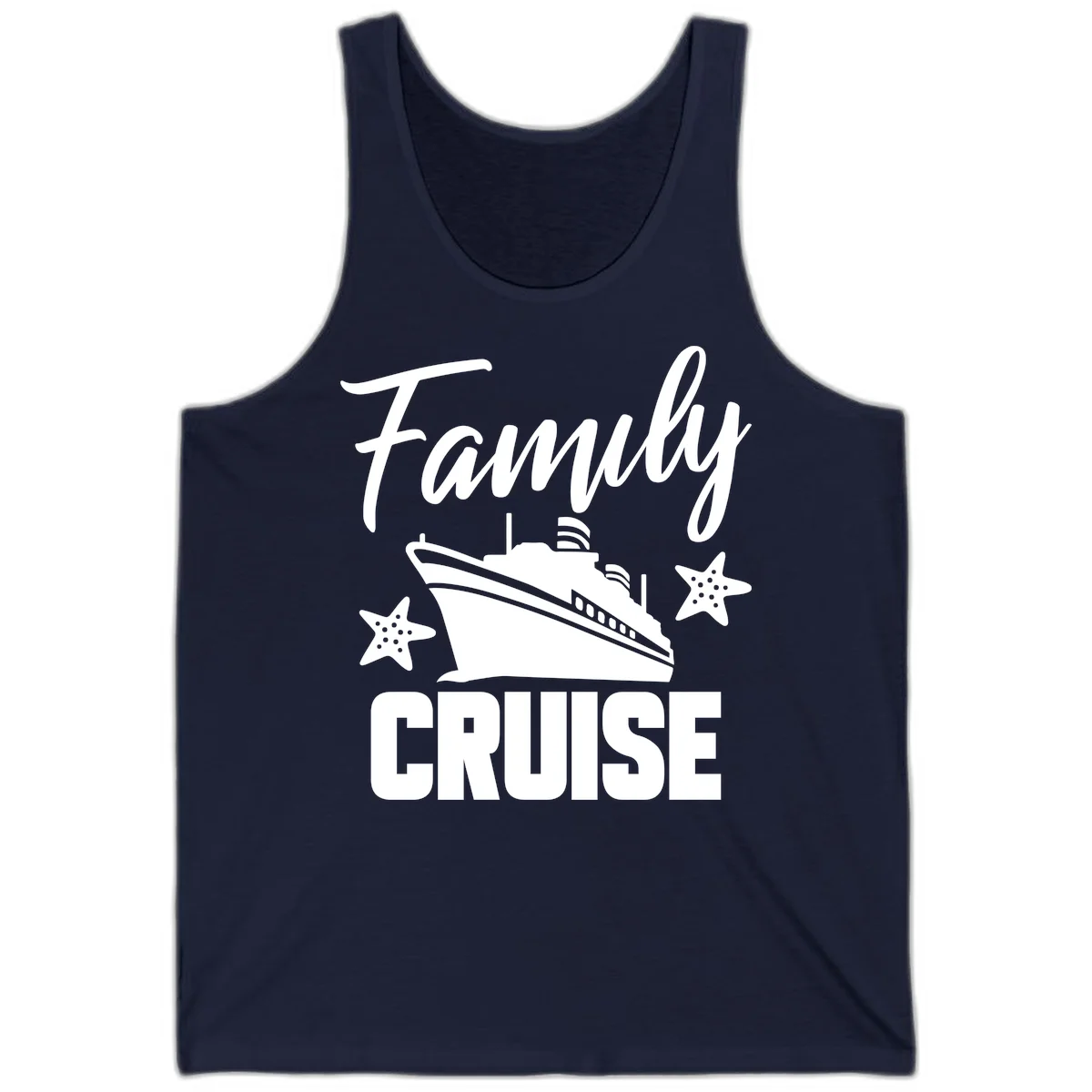 Family Cruise Ship & Starfish Tank Top in Navy