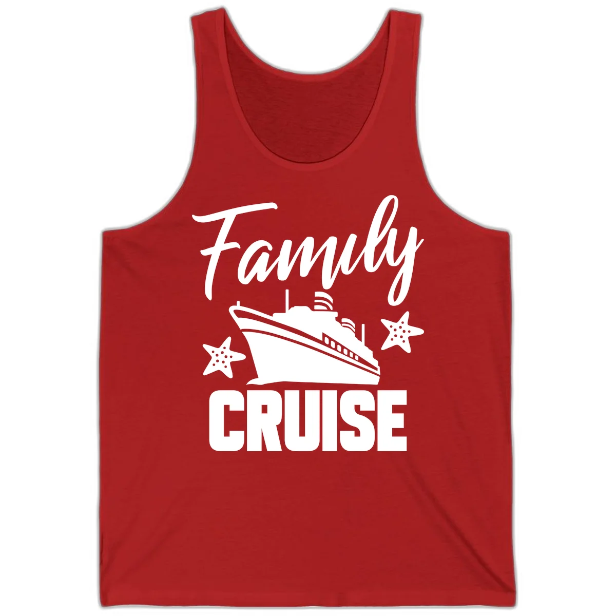 Family Cruise Ship & Starfish Tank Top in Red