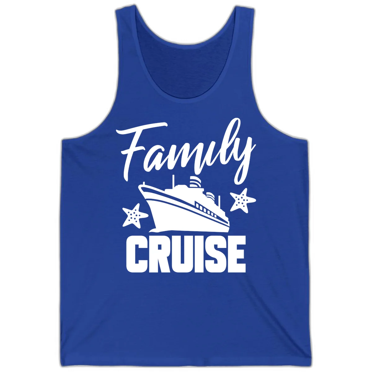 Family Cruise Ship & Starfish Tank Top in True Royal