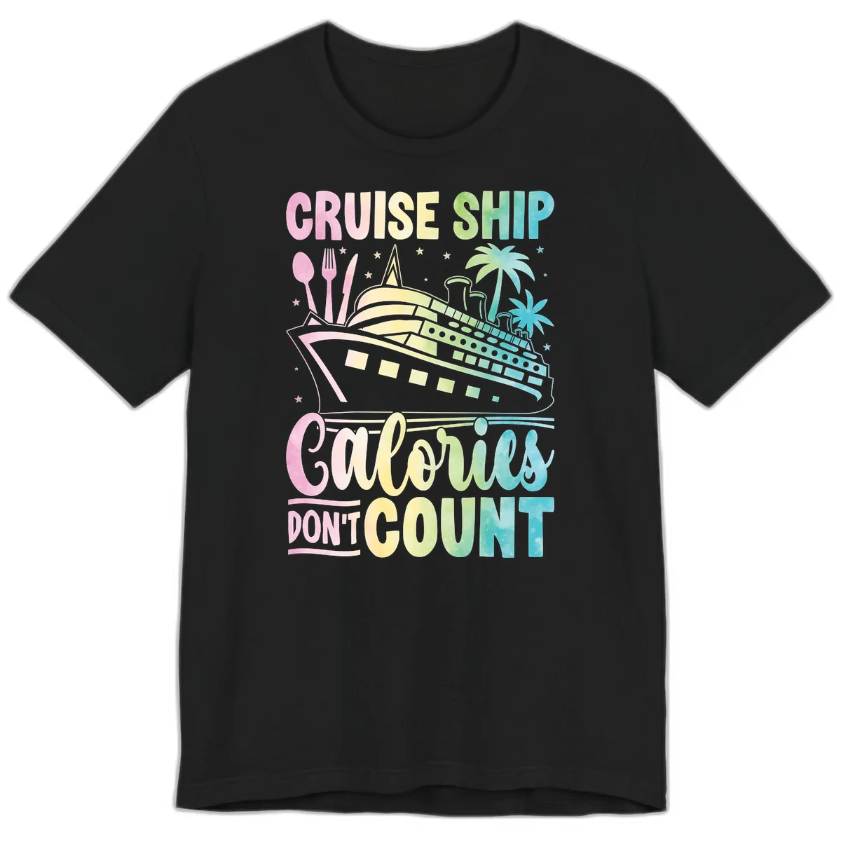 Cruise Ship Calories Don't Count Premium T-Shirt in Black