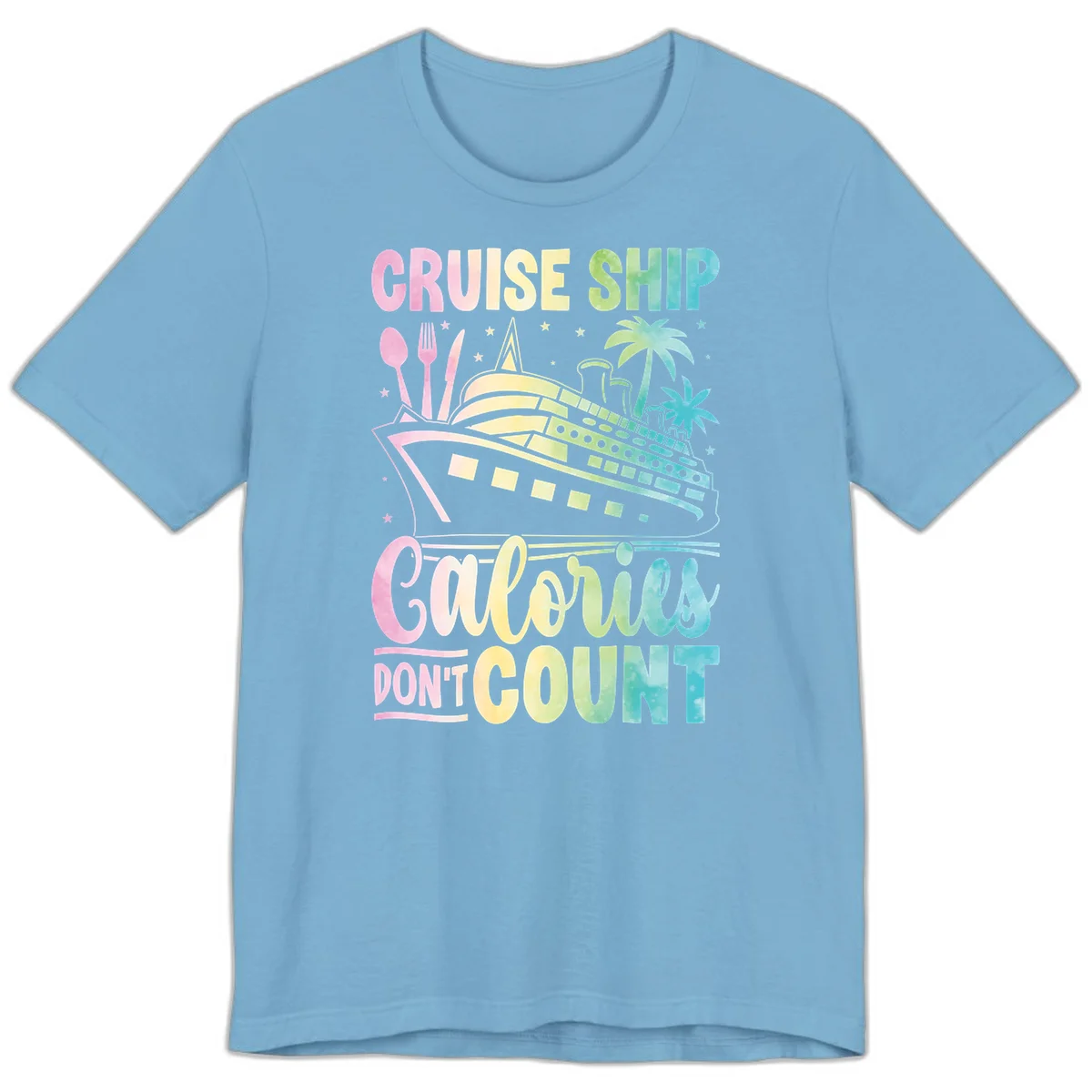 Cruise Ship Calories Don't Count Premium T-Shirt in Ocean Blue