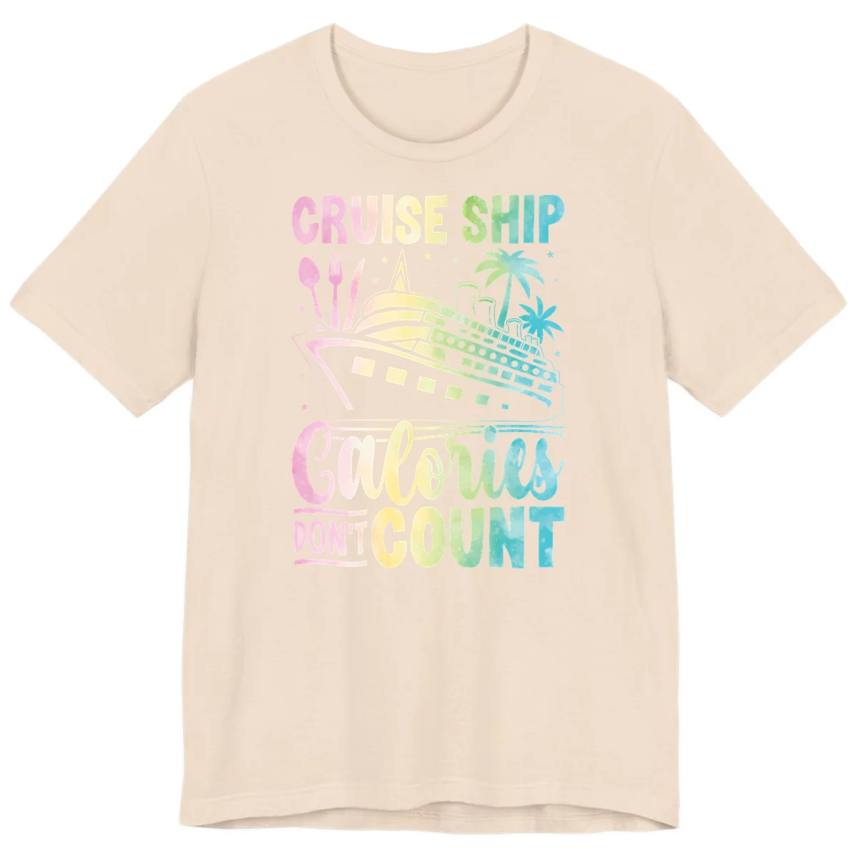 Cruise Ship Calories Don't Count Premium T-Shirt in Soft Cream