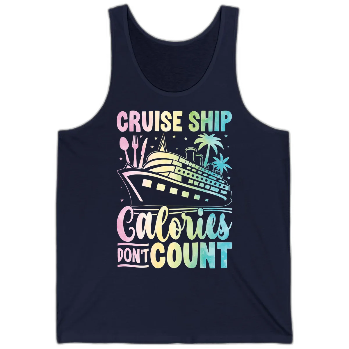 Cruise Ship Calories Don't Count Unisex Tank in Navy