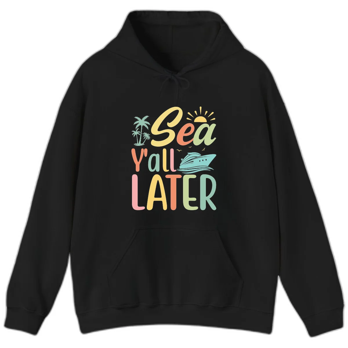 Sea Ya Later Cruise Hoodie in Black