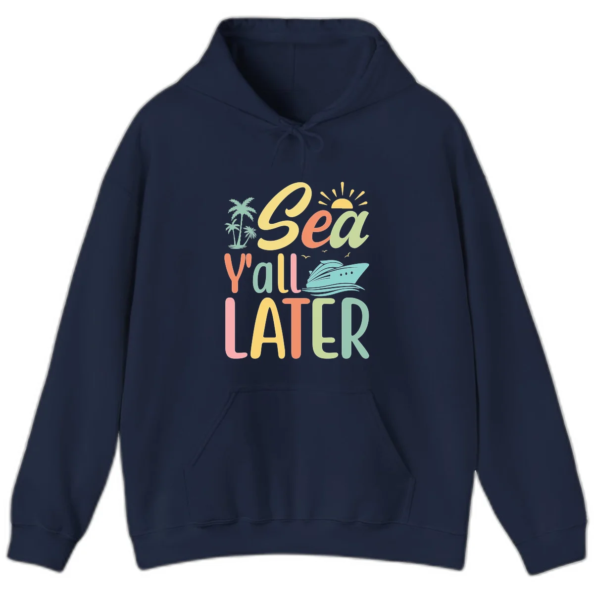 Sea Ya Later Cruise Hoodie in Navy