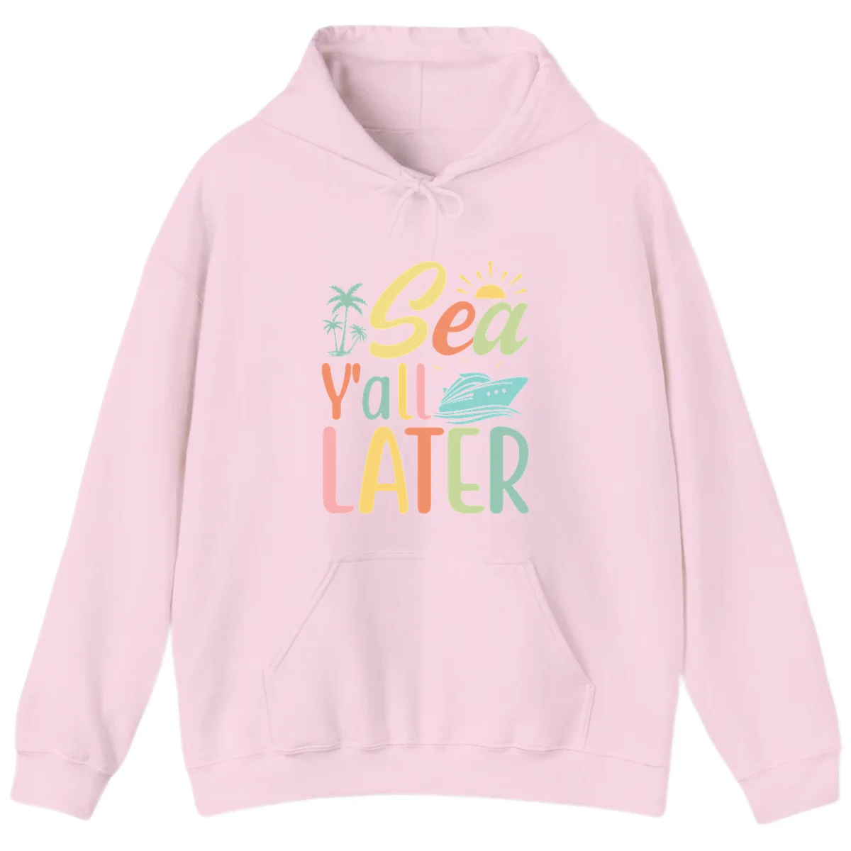 Sea Ya Later Cruise Hoodie in Light Pink