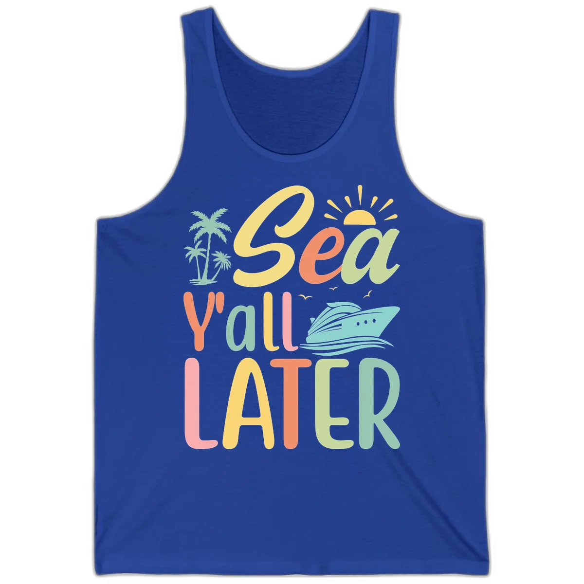 Sea Ya Later Cruise Tank Top in True Royal