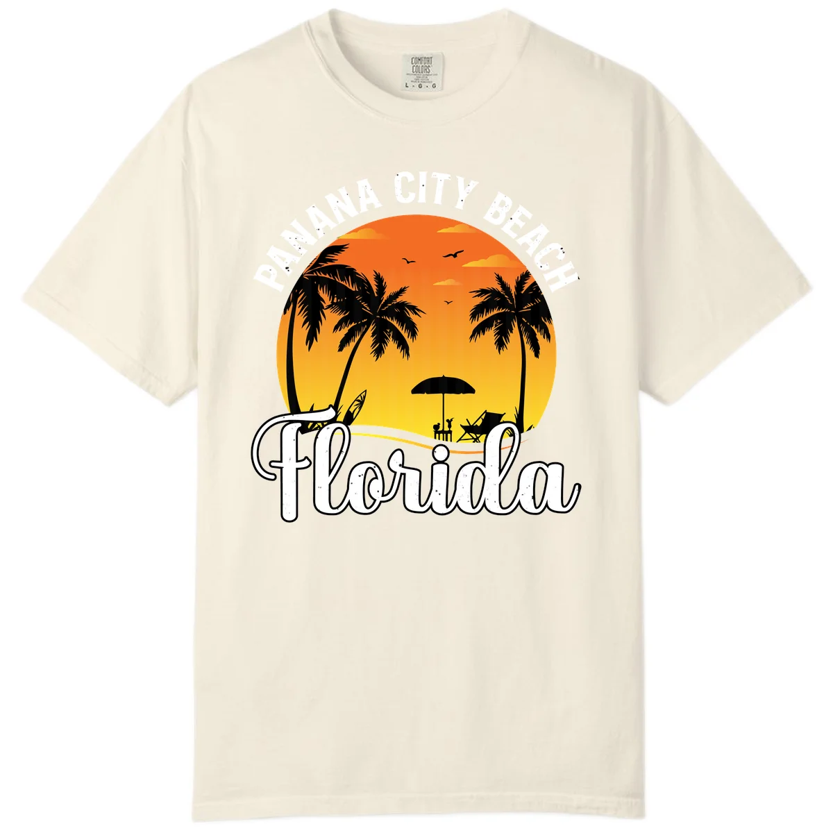 Panama City Beach Tiki Sunset Comfort Color in Ivory