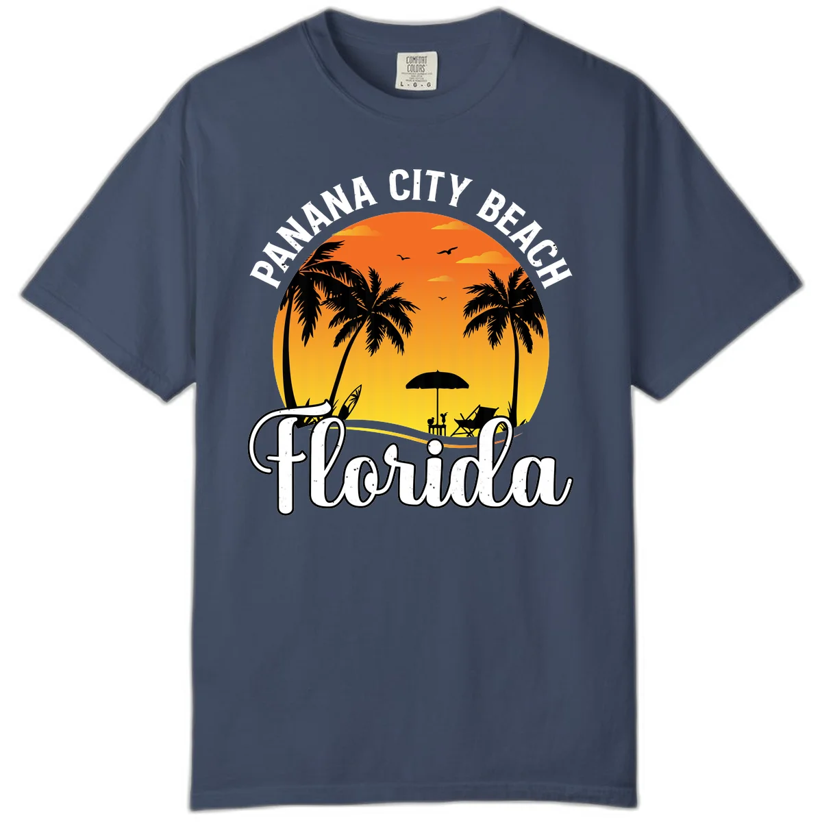 Panama City Beach Tiki Sunset Comfort Color in Midnight