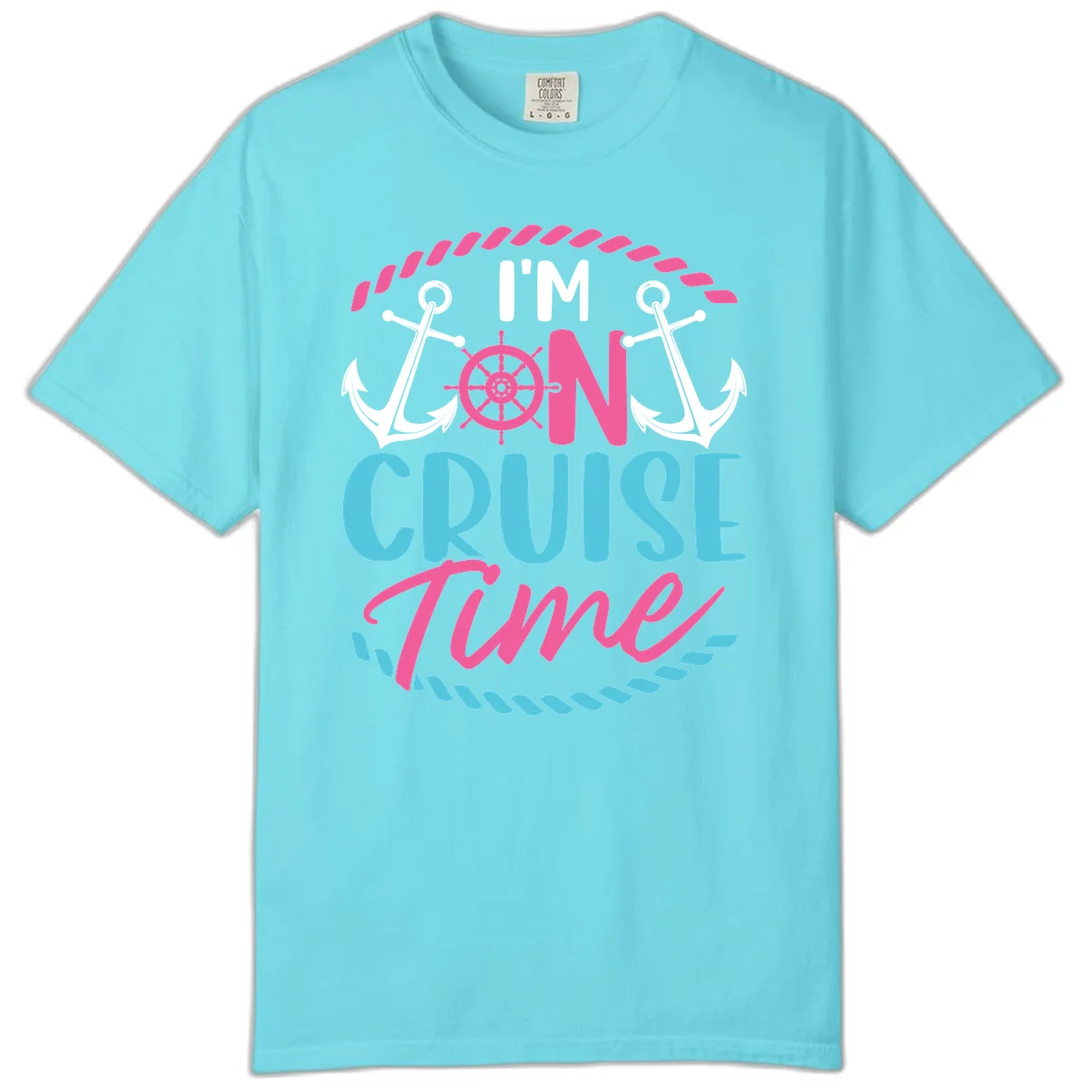 I'm On Cruise Time Comfort Color in Lagoon Blue