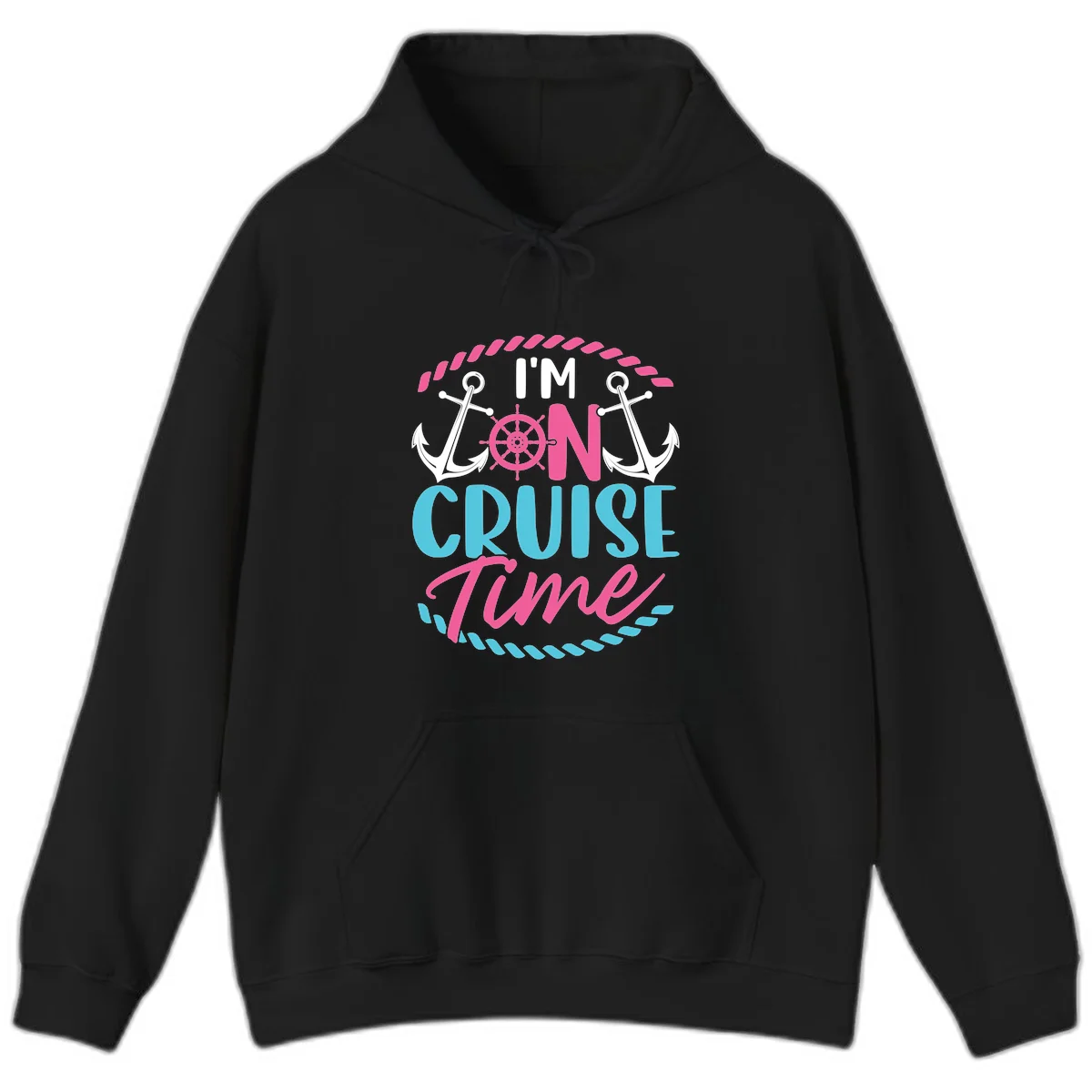 I'm On Cruise Time Hoodie in Black