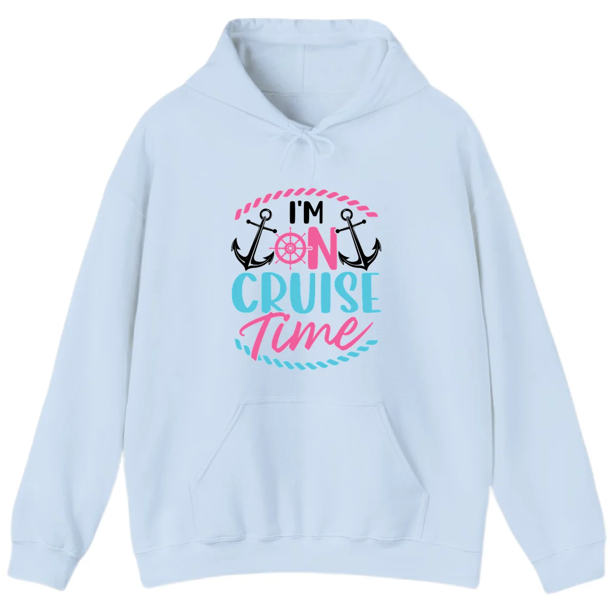 I'm On Cruise Time Hoodie in Light Blue