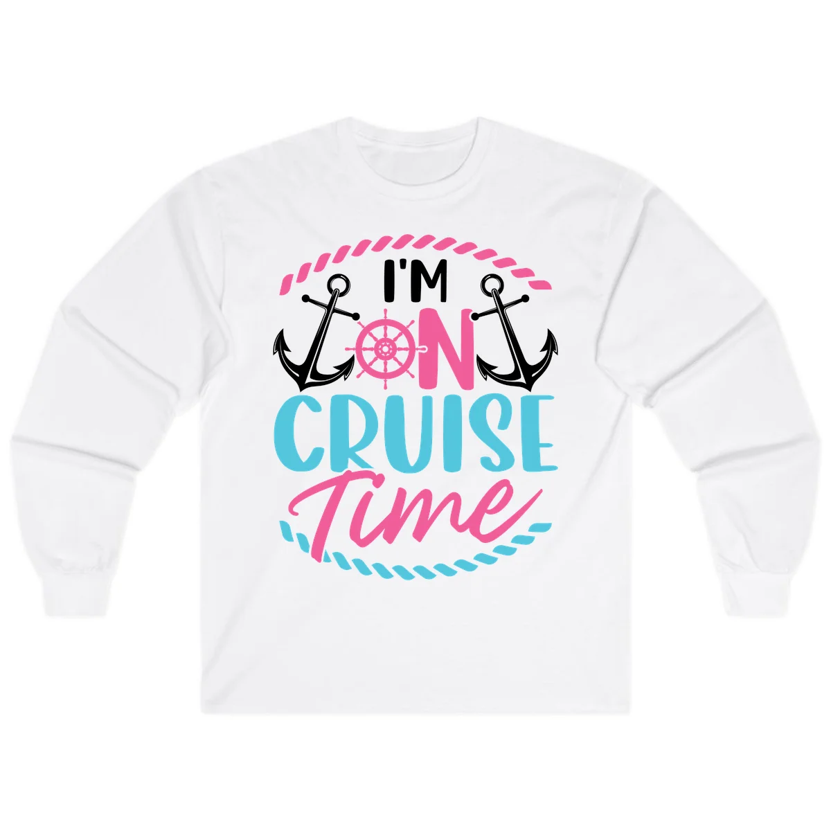 I'm On Cruise Time Long Sleeve in White