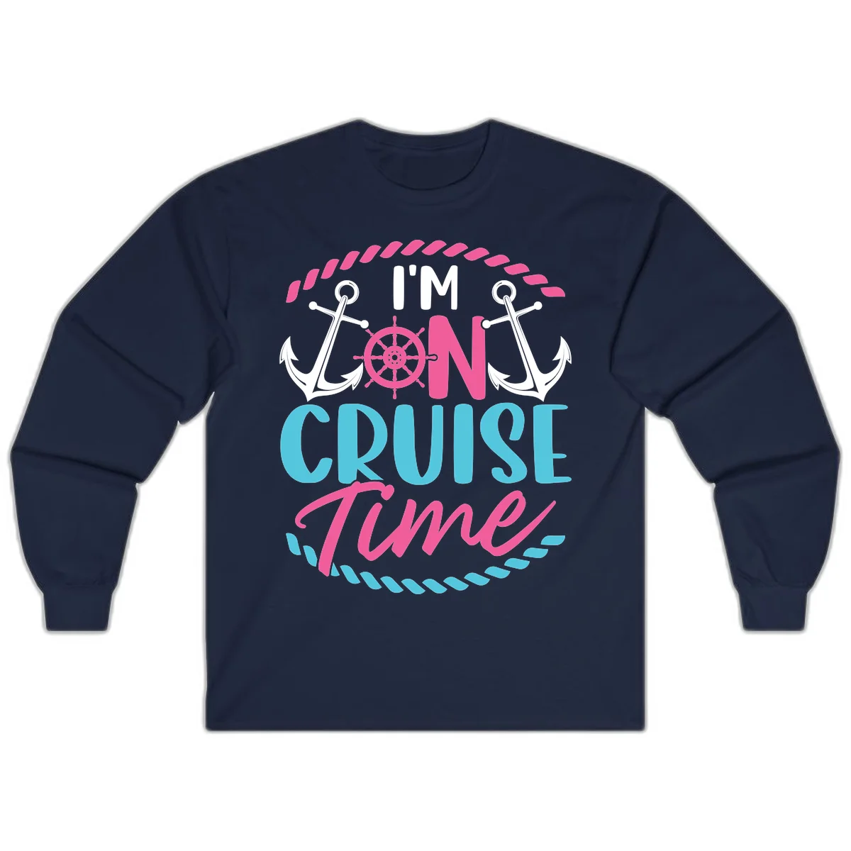 I'm On Cruise Time Long Sleeve in Navy