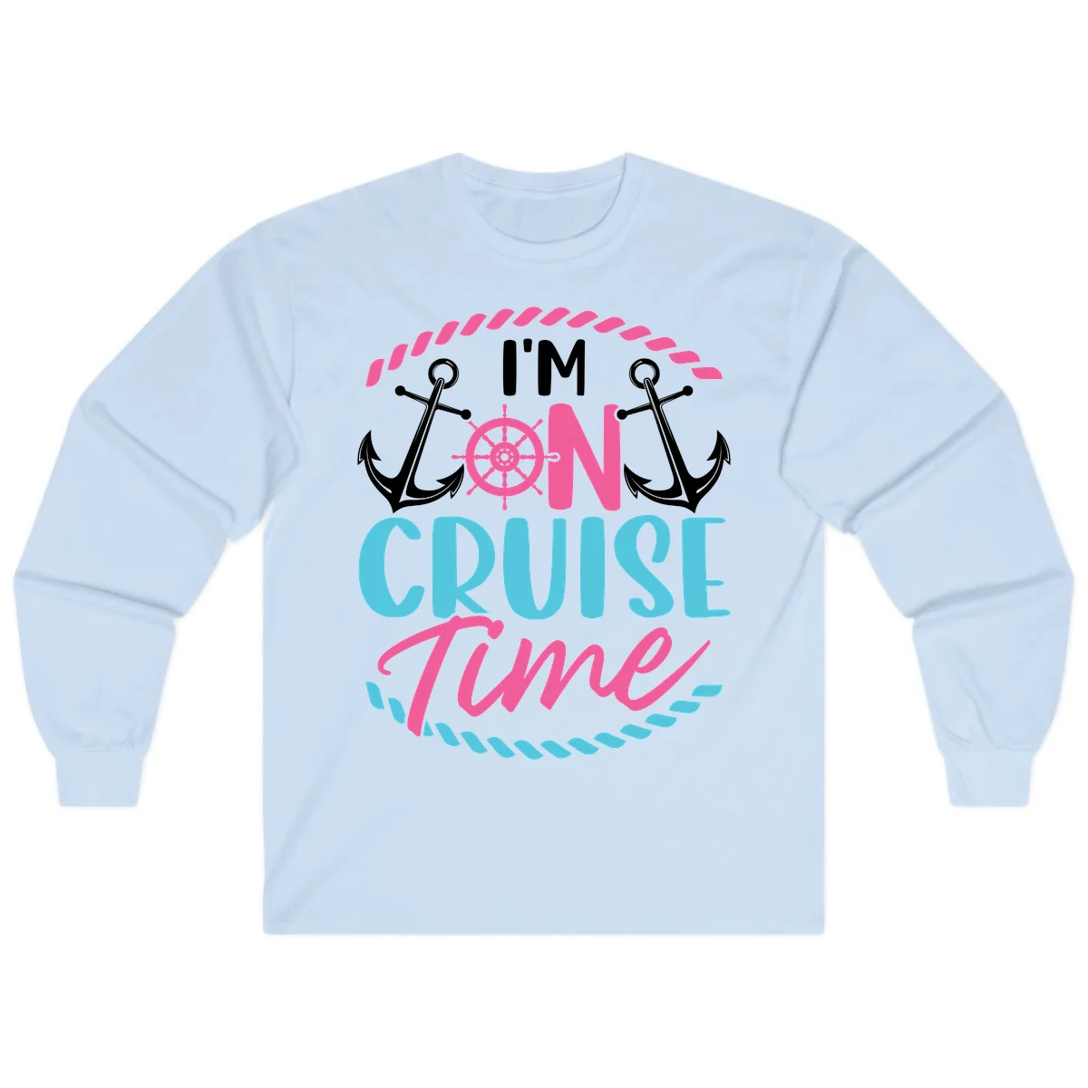 I'm On Cruise Time Long Sleeve in Light Blue