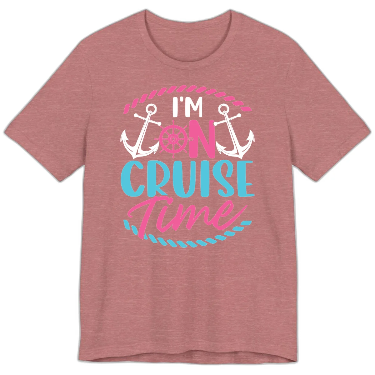 I'm On Cruise Time Premium T-Shirt in Heather Mauve