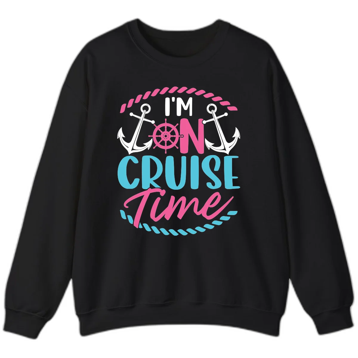I'm On Cruise Time Sweatshirt in Black