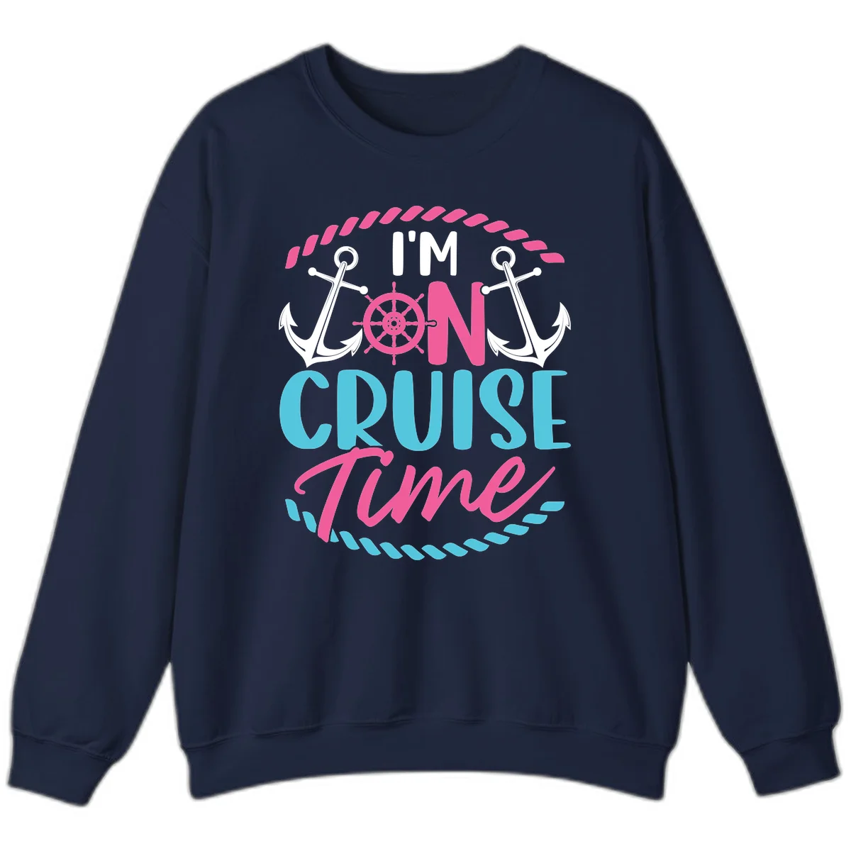 I'm On Cruise Time Sweatshirt in Navy