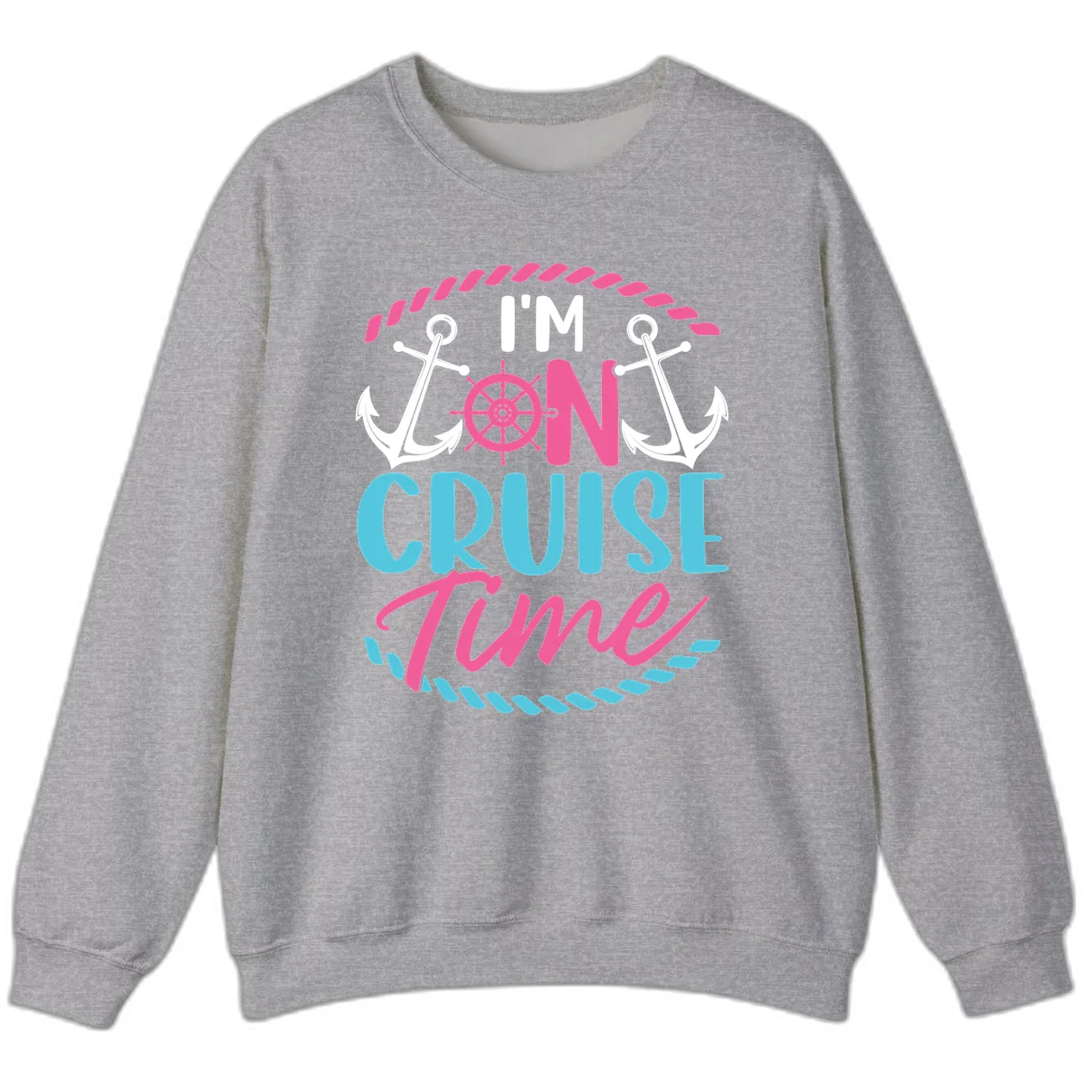 I'm On Cruise Time Sweatshirt in Sport Grey
