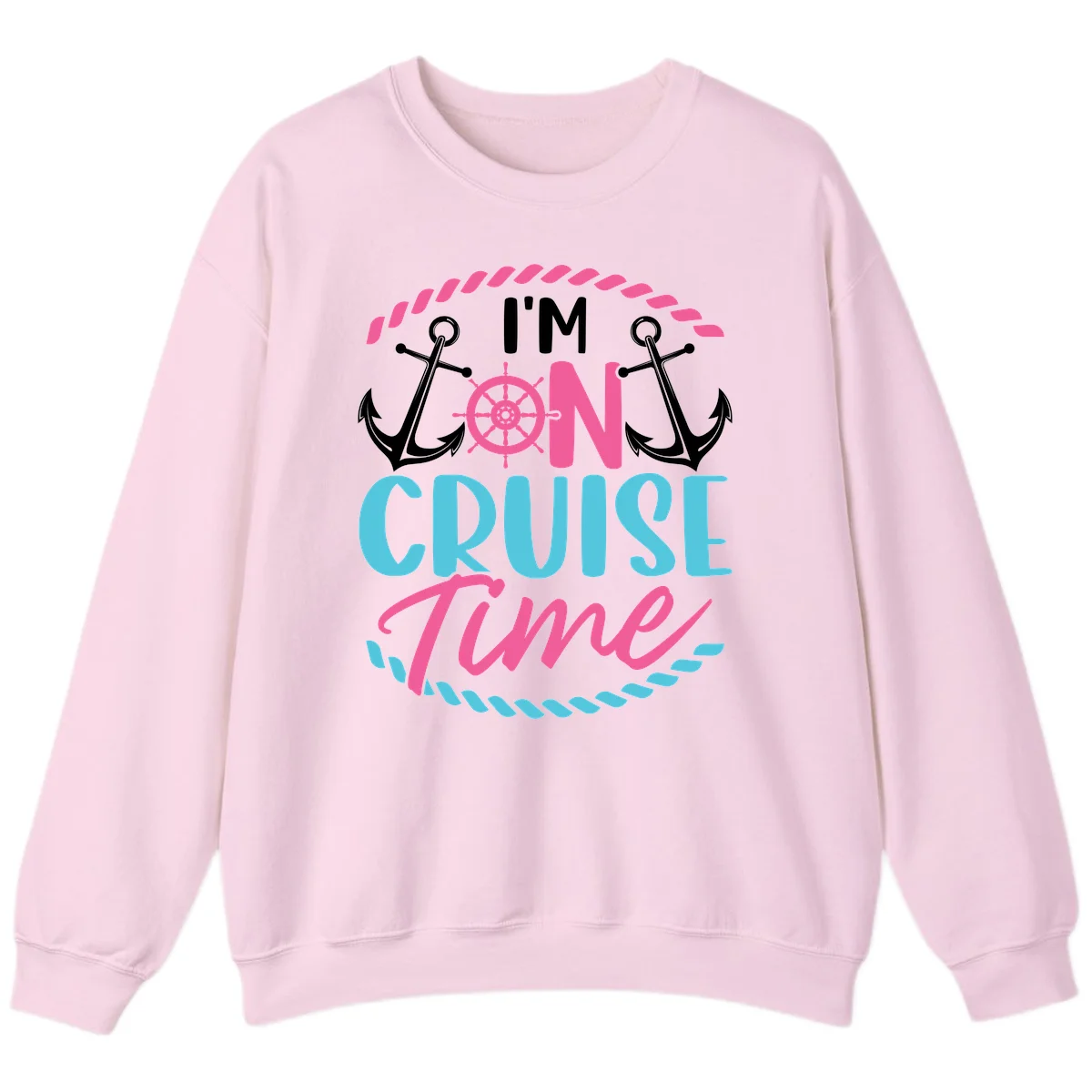 I'm On Cruise Time Sweatshirt in Light Pink