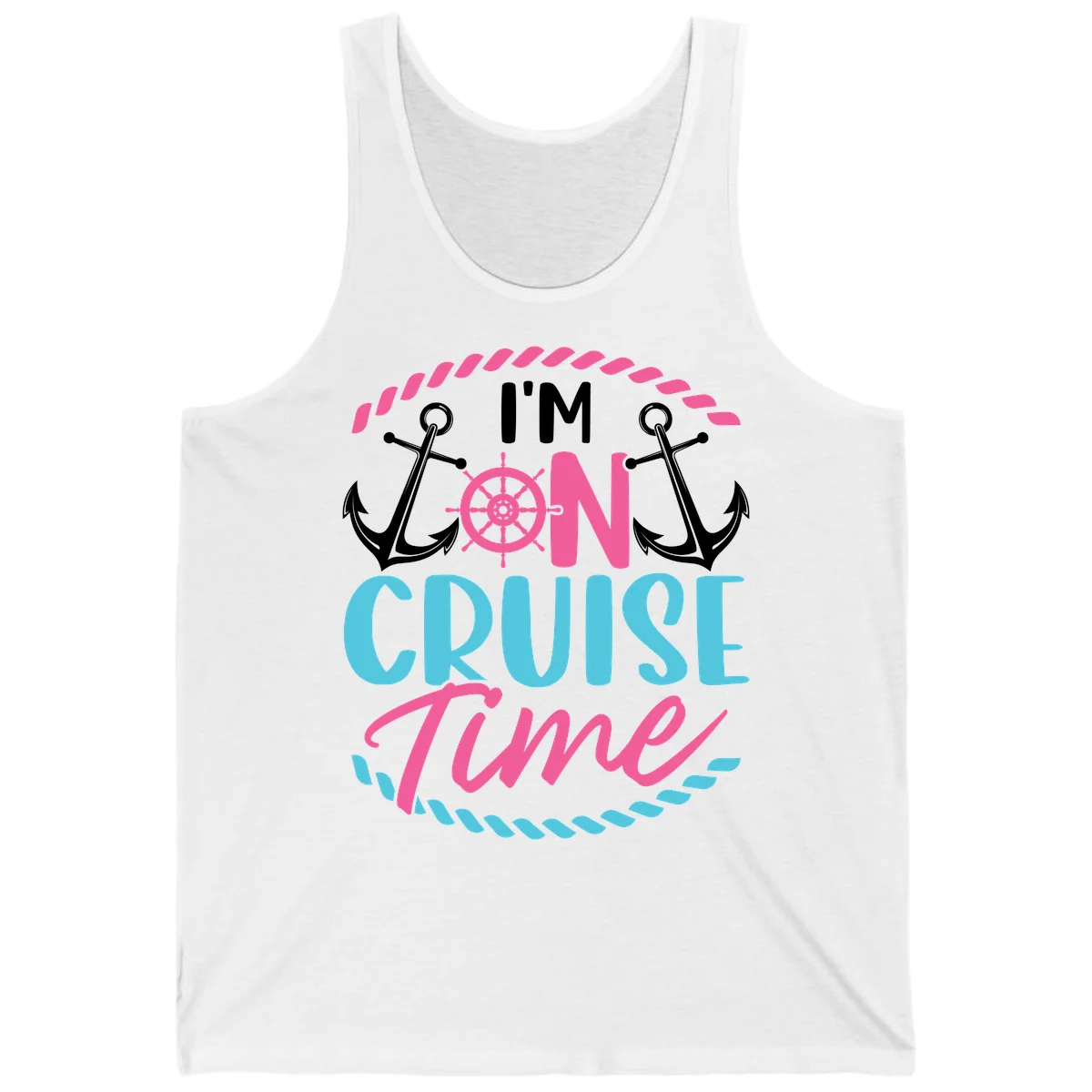 I'm On Cruise Time Tank in White