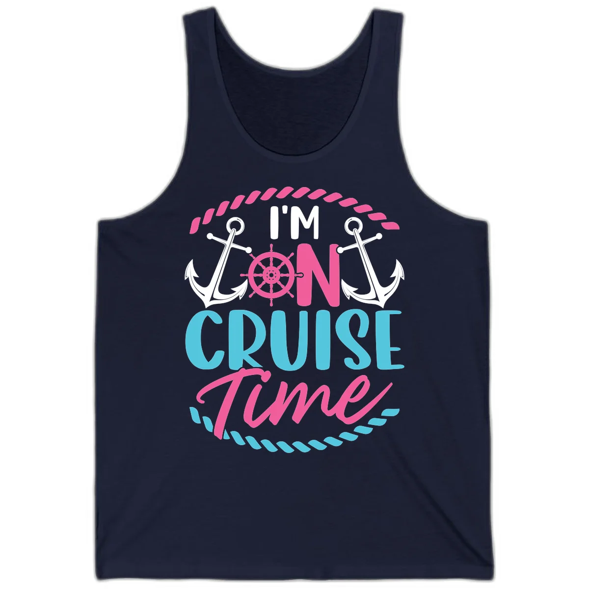 I'm On Cruise Time Tank in Navy