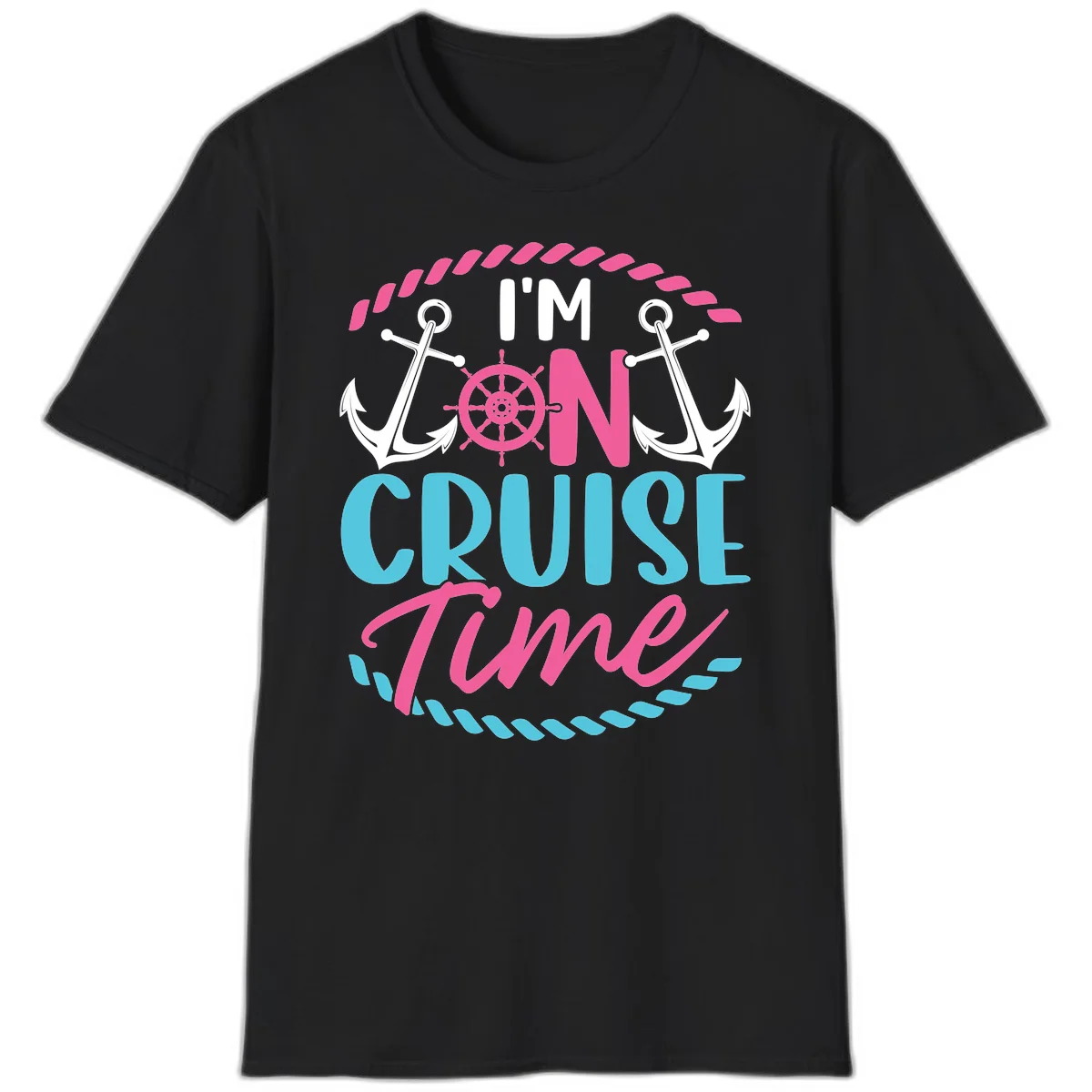 I'm On Cruise Time T-Shirt in Black